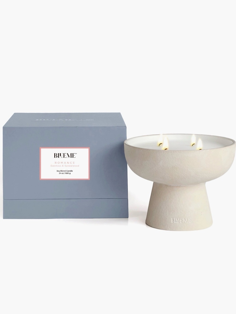 Blueme Ceramic Candle Romance Large 24 oz Oakmoss & Sandalwood